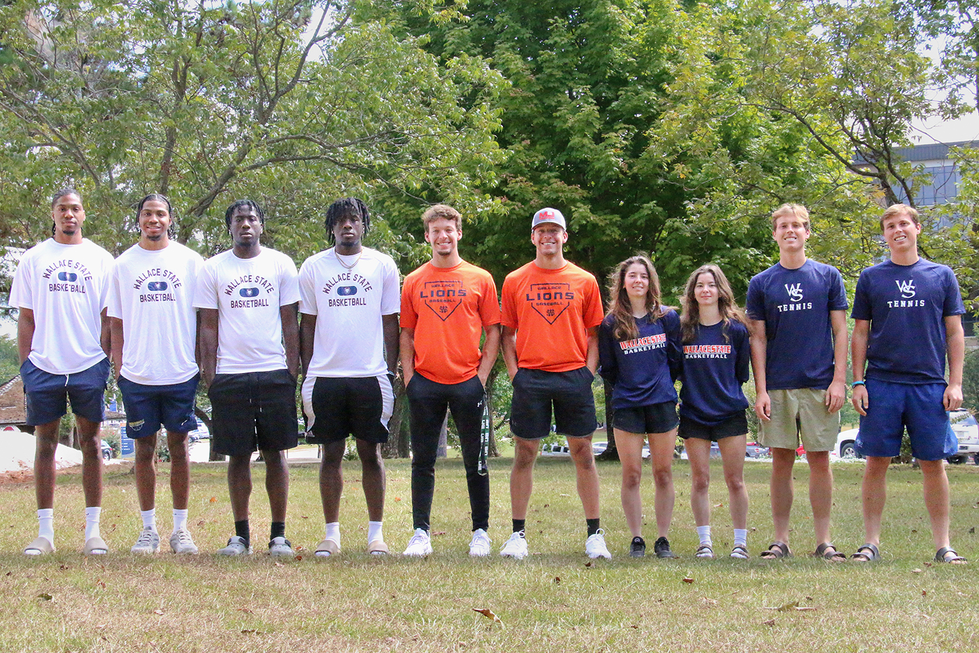 Four Wallace State Community College Athletics teams are seeing double this season with five sets of twins. The men's basketball team includes two sets of twins with Caleb and Camren Johnson and Joshua and Caleb Paige. The baseball team includes Brayden and Casen Heaps. The women's basketball team includes Bailey and Heather Tetro. The men's tennis team includes Alex and James Edley.